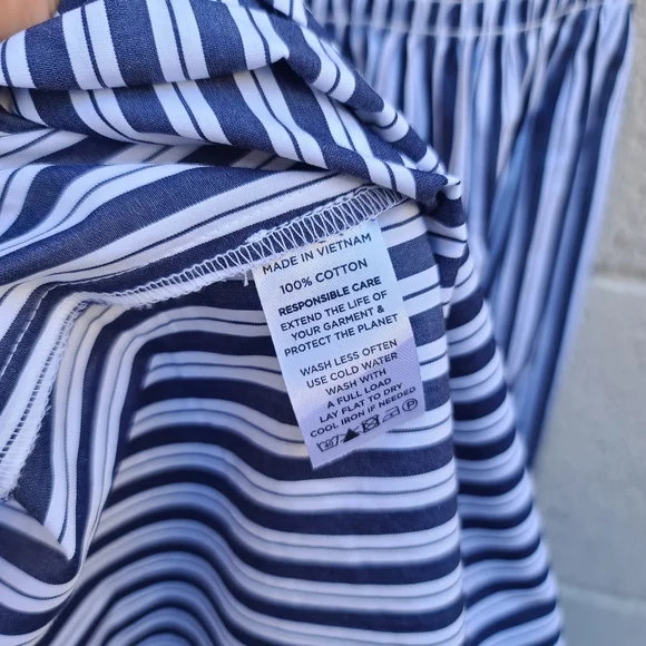 Hill House Home | Cosima Nap Dress In Navy Stripe Size Small - Picture 7 of 7